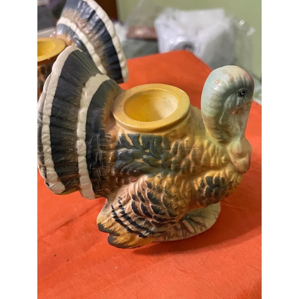 Napco ware Turkey Candle Holder Fall Thanksgiving Decor Japan‎